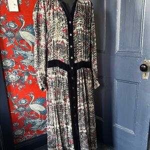 Naoki Takizawa Designer Silk and Velvet Dress